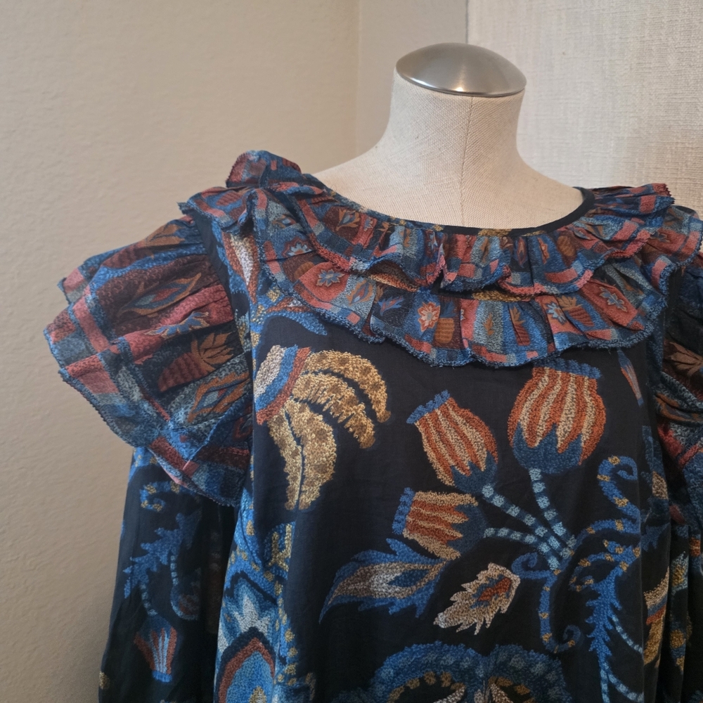 Floral Ruffle Blouse - Multicolor - Picture 8 of 13